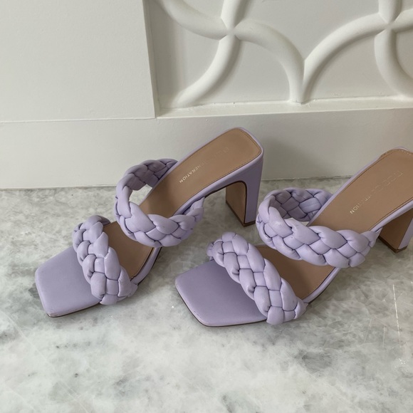 BCBGeneration Purple Braided Heel Sandals - Picture 3 of 6
